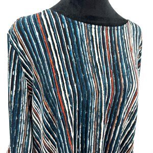 Cocomo Striped Tunic Top Womens 2X Bell Sleeve Stretch Multicolor Comfort‎ Party